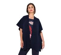 Ulla Popken Strickjacke, Oversized, Offenes Modell, Halbarm Pull-Over, Marine, 50-56 Femme