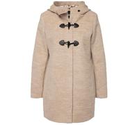 Ulla Popken Femme Duffle-Coat en Laine mélangée, Ligne en A avec Capuche, Manches Longues et Boutons oblongs Mastic foncé 42+ 825502300-42+