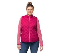 Ulla Popken Femme Grandes tailles Gilet technique matelassé HYPRAR. Col montant. Modèle déperlant sans manches rose vif grenade 54+ 840047530-54+
