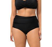Ulla Popken Femme Grandes Tailles Bas de Bikini, drapé, Taille Haute Marine 50 827045130-48
