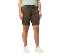 Ulla Popken Femme Grandes Tailles Bermuda Style Cargo, 4 Poches. Ceinture Confortable. Kaki 58 818455448-56
