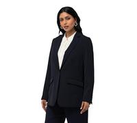 Ulla Popken Femme Grandes Tailles Blazer, col à Revers, Poches à Rabat, Fermeture boutonnée Marine foncé 52 811944120-50