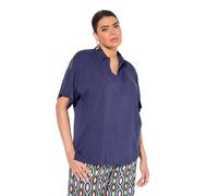 Ulla Popken Femme Grandes Tailles Blouse Oversize. Col Chemise et Manches Courtes Fendues Univers 62+ 839018730-62+