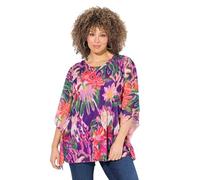 Ulla Popken Femme Grandes Tailles Blouse Oversize doublé. Col Rond et Manches Courtes Rose Frais 54+ 829652807-54+