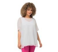 Ulla Popken Chiffonbluse Chemisiers, Weiß, 50-56 Femme