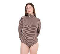 Ulla Popken Femme Grandes Tailles Body en Jersey de Coton Bio, col Montant et Manches Longues Taupe foncé 54+ 831847350-54+