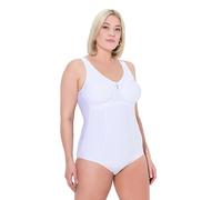 Ulla Popken Femme Grandes Tailles Body Sculptant à Fines Rayures. Se Porte Aussi sans Soutien-Gorge Blanc Neige 95F 705648200-95F