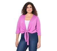 Ulla Popken Femme Grandes Tailles Boléro en Jersey noué à la Taille. Veste Courte à Manches 3/4 Rose Frais 50+ 794514807-50+