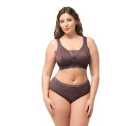 Ulla Popken Femme Grandes Tailles Bralette en Dentelle, sans Armatures. Bonnet B-F. Terre 105E 810224345-105E