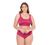 Ulla Popken Femme Grandes Tailles Bralette en Dentelle, sans Armatures Fuchsia 110D 810224817-110D