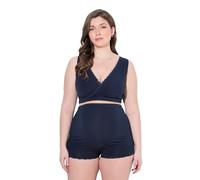 Ulla Popken Femme Grandes Tailles Brassière d'allaitement Bellieva. Coton Bio et Dentelle. sans Coutures. Marine 62+ 803312132-62+