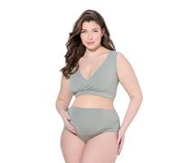 Ulla Popken Femme Grandes Tailles Brassière d'allaitement Bellieva, en Coton Bio certifié GOTS Gris Vert 46+ 795795183-46+