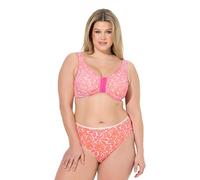 Ulla Popken Femme Grandes Tailles Brassière sans Armatures. Imprimé léopard. Fermeture à l'avant Rose Vif 125D 839908805-125D