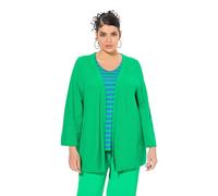 Ulla Popken Femme Grandes Tailles Cardigan Coupe Ouverte et évasée, Encolure en V et Manches 3/4 Vert Naturel 50+ 836209450-50+