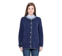 Ulla Popken Femme Grandes Tailles Cardigan Long à col Rond, Broderie cerf, Coupe évasée Marine 50+ 832553130-50+