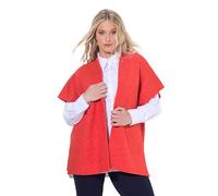 Ulla Popken Femme Grandes Tailles Cardigan Oversize. Manches Longues et Coupe Ouverte Rouge poivron 52-58 832666520-2+