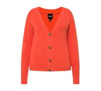 Ulla Popken, Femme Grandes Tailles Cardigan Uni avec Gros Boutons, Rouge, 56/58 FR