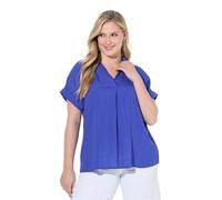 Ulla Popken Femme Grandes Tailles Chemise, Oversize, Patte de Boutonnage Bleu Azur 42+ 792090746-42+