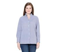 Ulla Popken Femme Grandes Tailles Chemisier rayé avec ruchés, col Montant et Manches Longues Violet 50+ 829784847-50+