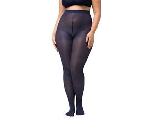 Ulla Popken Femme Grandes tailles Collant Essential en microfibres, 60 deniers bleu nuit 62/64 677767139-60+