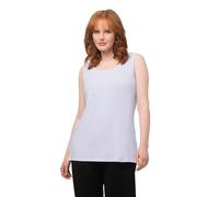 Ulla Popken Femme Grandes tailles Débardeur ample et fluide, col rond blanc 58+ 666765 20-58+