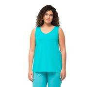 Ulla Popken Femme Grandes Tailles Débardeur Coupe Classic Fit, Bretelles Larges et décolleté en V Aqua foncé 50+ 724584730-50+