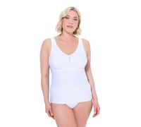 Ulla Popken Femme Grandes Tailles Débardeur Sculptant à Fines Rayures. Se Porte Aussi sans Soutien-Gorge Blanc Neige 120E 705637200-120E