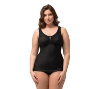 Ulla Popken Femme Grandes Tailles Débardeur Sculptant à Fines Rayures. Se Porte Aussi sans Soutien-Gorge Noir 120E 705637100-120E