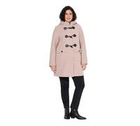 Ulla Popken Femme Grandes Tailles Duffle-Coat, Coupe évasée. Col Montant et Capuche. Boutons Brandebourg. Sable 42+ 829347310-42+