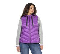 Ulla Popken Hyprar Steppweste, Wasserabweisend, Kapuze Abnehmbar Gilet, Violet foncé, 46-48 Femmes