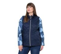 Ulla Popken Femme Grandes tailles Gilet technique matelassé HYPRAR. Col montant. Modèle déperlant sans manches marine 50+ 840047130-50+
