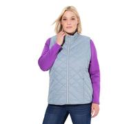 Ulla Popken Hyprar Funktions-steppweste, Wasserabweisend, Stehkragen Gilet, Gris/Bleu, 54-56 Femmes