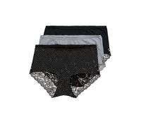 Ulla Popken Hipster, 3er-Pack, Spitzen-einsatz Slips, Noir, 50-52 Femmes