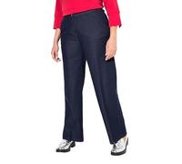 Ulla Popken Femme Grandes Tailles Jean Mary, Jambe Large avec pli marqué, Taille Confortable Bleu Jean 56 837561902-54