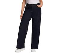 Ulla Popken Femme Grandes Tailles Jeans Mary, Jambe Large, Coupe 5 Poches, Ceinture Confort Bleu foncé 54 724600 93-52