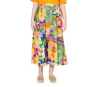 Ulla Popken Femme Grandes Tailles Jupe à Taille Confortable. Poches. Mélange d'imprimés Bleu Roi 62+ 834870750-62+