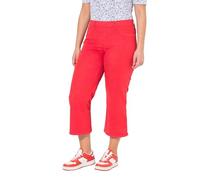 Ulla Popken Femme Grandes Tailles Jupe-Culotte Mary en Jean. Jambe Large et Taille élastique Rouge Fluo 50 839577520-48