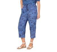 Ulla Popken Femme Grandes Tailles Jupe-Culotte Rose. Taille élastique. Jambe Large, Longueur mi-Mollet Bleu Atlantique 62+ 838147722-62+
