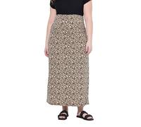 Ulla Popken Femme Grandes Tailles Jupe Maxi en Jersey imprimé Bellieva. Taille Extensible Abricot Clair 58+ 841487652-58+