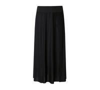 Ulla Popken Femme Grandes Tailles Jupe Maxi Extensible, Taille élastique et Bandes Qui se chevauchent Noir 50+ 847281100-50+