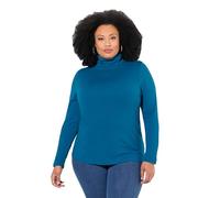 Ulla Popken Femme Grandes Tailles Jusqu'à la Taille 66. T-Shirt à col roulé et Manches Longues. Coupe Slim. sous-vêtement. Bleu Vert 42+ 646813768-42+