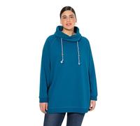 Ulla Popken Femme Grandes Tailles Jusqu'à la Taille 66. T-Shirt à Manches Longues Basic. Encolure Ronde. Bleu Vert 62+ 646801768-62+