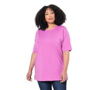 Ulla Popken Femme Grandes Tailles Jusqu'à la Taille 74. T-Shirt Basic, Haut, Regular Fit, col Rond, Manches mi-Longues, Rose Frais 62+ 486910807-62+