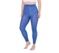 Ulla Popken Femme Grandes tailles Legging-collant à coutures plates, 60 deniers bleu paon 62/64 659026740-60+