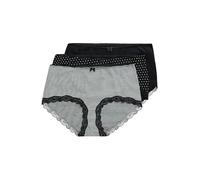 Ulla Popken 3pcs, Hipster Dotted and Striped, Feuillets Femme, Schwarz,