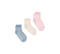 Ulla Popken Femme Grandes tailles Lot de 3 paires de chaussettes. Motif ajouré. Tige à ruchés multicolore 35-38 836818900-1+