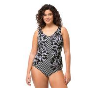 Ulla Popken, Femme Grandes Tailles Maillot de Bain Alice Col V Racefruit, Noir, 48