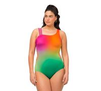 Ulla Popken Femme Grandes Tailles Maillot de Bain, découpes, Bonnets Souples, Bretelles triples Vert 48 814498455-46