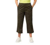 Ulla Popken Femme Grandes Tailles Pantalon 7/8 Ruby avec Genoux préformés, Jambes Droites et Taille élastique forêt Verte 52 819749200-50