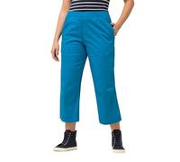 Ulla Popken Femme Grandes Tailles Pantalon 7/8 Ruby avec Genoux préformés, Jambes Droites et Taille élastique Turquoise 56 819749750-54